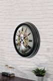 40 Cm Siyah Metal Dekoratif Duvar Saati