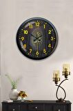 40 Cm Siyah Metal Dekoratif Duvar Saati