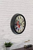 40 Cm Siyah Metal Dekoratif Duvar Saati