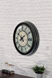 40 Cm Siyah Metal Dekoratif Duvar Saati