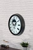 40 Cm Siyah Metal Dekoratif Duvar Saati