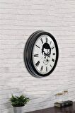 40 Cm Siyah Metal Dekoratif Duvar Saati
