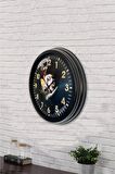 40 Cm Siyah Metal Dekoratif Duvar Saati