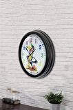 40 Cm Siyah Metal Çocuk Duvar Saati