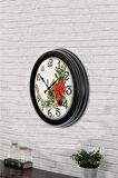40 Cm Siyah Metal Çiçek Duvar Saati