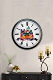 40 Cm Siyah Metal Brussels Temalı Duvar Saati