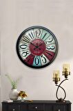 40 Cm Siyah Metal Bordeaux Duvar Saati