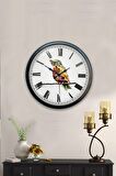 40 Cm Siyah Metal Bird Duvar Saati