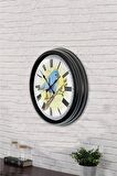 40 Cm Siyah Metal Bird Duvar Saati