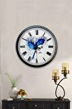 40 Cm Siyah Metal Bird Duvar Saati