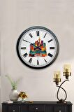 40 Cm Siyah Metal Berlin Temalı Duvar Saati