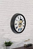 40 Cm Siyah Metal Berber Duvar Saati
