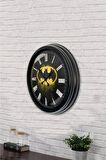 40 Cm Siyah Metal Batman Duvar Saati