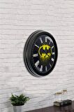 40 Cm Siyah Metal Batman Duvar Saati