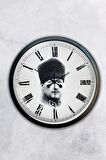 40 Cm Siyah Metal Atatürk Duvar Saati