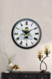 40 Cm Siyah Metal Arı Duvar Saati