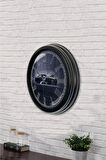 40 Cm Siyah Metal Araba Duvar Saati