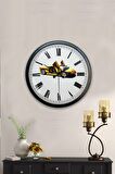 40 Cm Siyah Metal Araba Duvar Saati