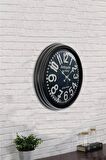40 Cm Siyah Metal Antique Duvar Saati