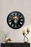 40 Cm Siyah Metal Ampül Duvar Saati