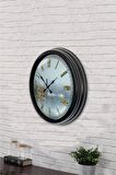 40 Cm Siyah Metal Alanya Duvar Saati