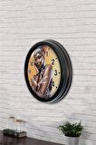 40 Cm Siyah Metal Afrikalı Kadın Duvar Saati