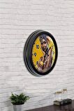 40 Cm Siyah Metal Afrikalı Kadın Duvar Saati