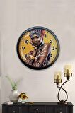 40 Cm Siyah Metal Afrikalı Kadın Duvar Saati