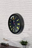 40 Cm Siyah Metal Afrika Duvar Saati