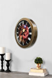 36 cm Eskitme Metal Astroloji Duvar Saati