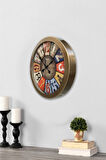 Hediyelik 36 Cm Eskitme Metal Retro Duvar Saati