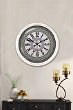 Hediyelik 36 Cm Beyaz Metal Modern Duvar Saati