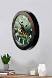 Hediyelik 36 Cm Siyah Metal Doğa Duvar Saati