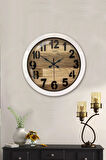 Hediyelik 36 Cm Beyaz Metal Sade Duvar Saati