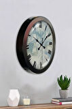 Hediyelik 36 Cm Siyah Metal Izmir Duvar Saati