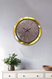 Hediyelik 36 Cm Gold Metal Klas Duvar Saati