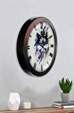 Hediyelik 36 Cm Siyah Metal Modern Duvar Saati