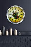 Hediyelik 36 Cm Krom Metal Naturel Duvar Saati