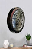 Hediyelik 36 Cm Siyah Metal Vintage Duvar Saati