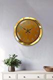 Hediyelik 36 Cm Gold Metal Sarı Duvar Saati