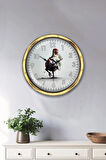 Hediyelik 40 Cm Gold Metal Horoz Duvar Saati