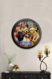 Hediyelik 40 Cm Siyah Metal Dogs Duvar Saati