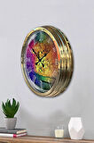 Hediyelik 40 Cm Gold Metal Color Duvar Saati