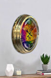 Hediyelik 40 Cm Gold Metal Color Duvar Saati