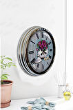 Hediyelik 40 Cm Krom Metal Mutfak Duvar Saati