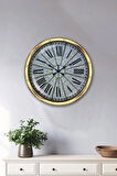 Hediyelik 40 Cm Gold Metal Dekoratif Duvar Saati