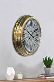 Hediyelik 40 Cm Gold Metal Dekoratif Duvar Saati