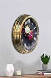Hediyelik 40 Cm Gold Metal Mutfak Duvar Saati