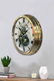 Hediyelik 40 Cm Gold Metal Fotoğraf Duvar Saati