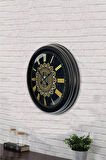 Hediyelik 40 Cm Siyah Metal Dekoratif Duvar Saati
